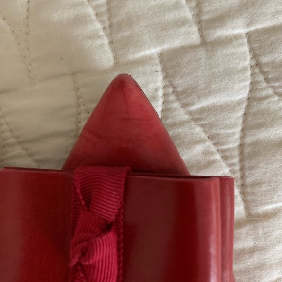 J. Crew Red VIV flats with bow detail - Picture 5 of 12